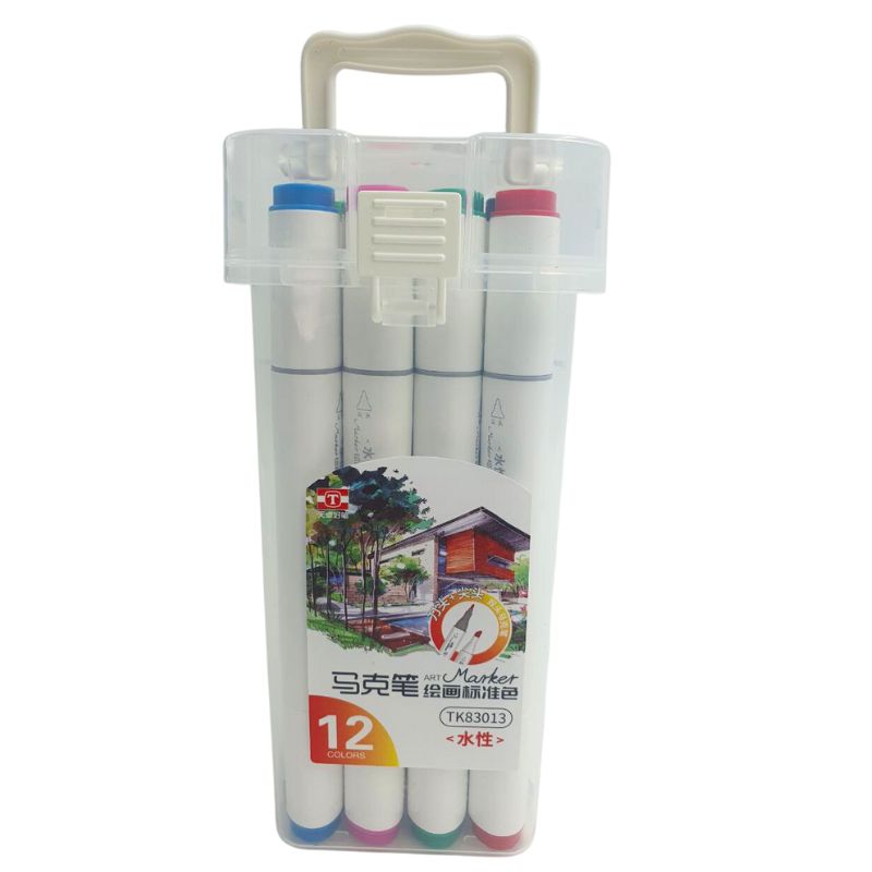 Скетч Маркер двосторонній "JO" /TK83013-12/ трикутн. skosh/circle. 12 pcs/set layer. container with handle (1/2/84)