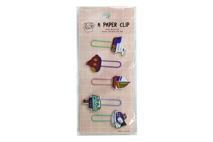 Bookmark-clip "WB" /13554/ with wooden decor 5 pcs. "Ships" (1/12)