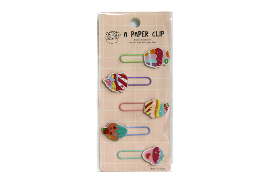 Bookmark-clip "WB" /13555/ with wooden decor 5 pcs. "Cake" (1/12)