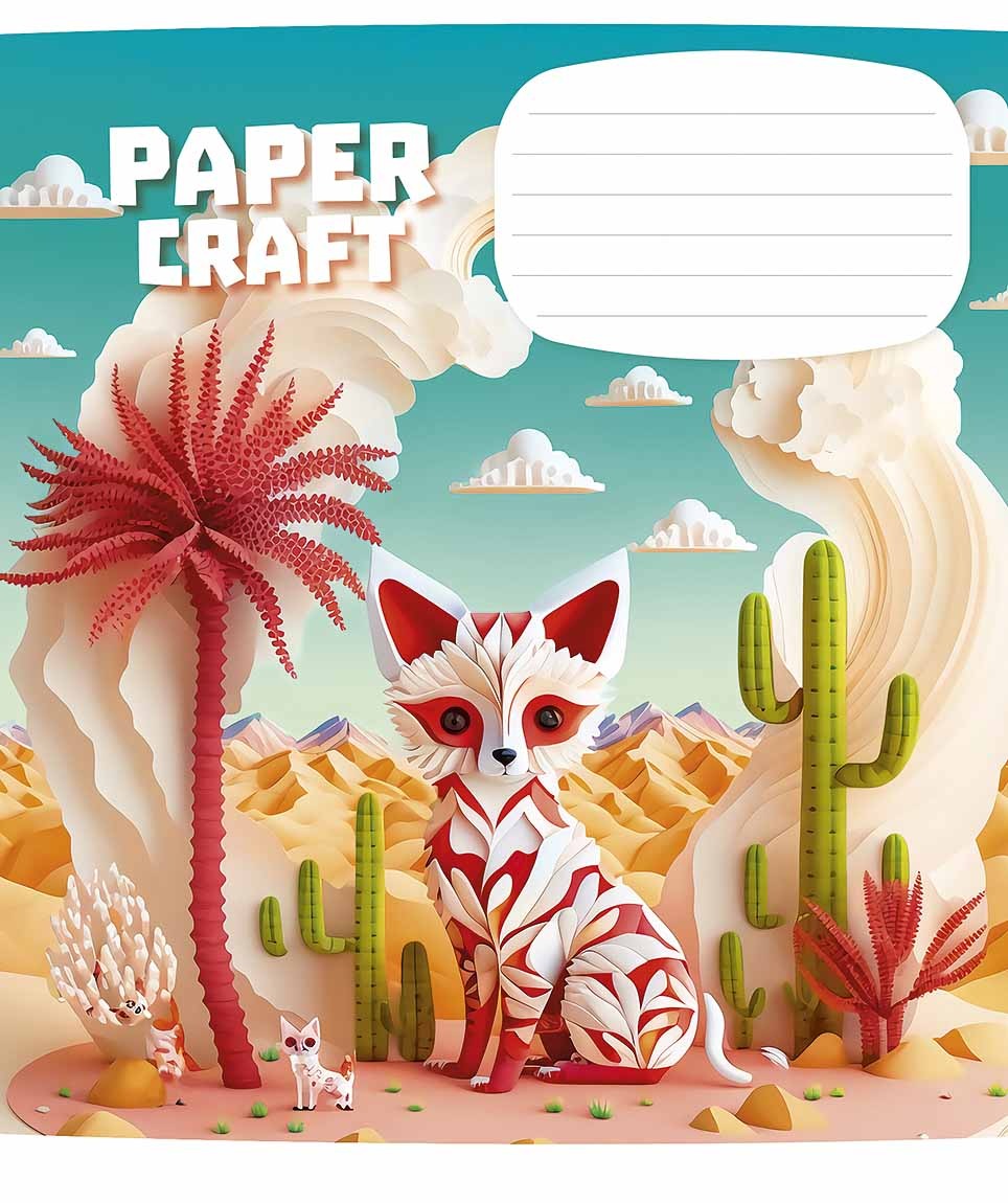 Student's notebook "Schoolboy" 12 sheets # /3354K/ "Paper craft" select UV varnish (girl) (30/300)