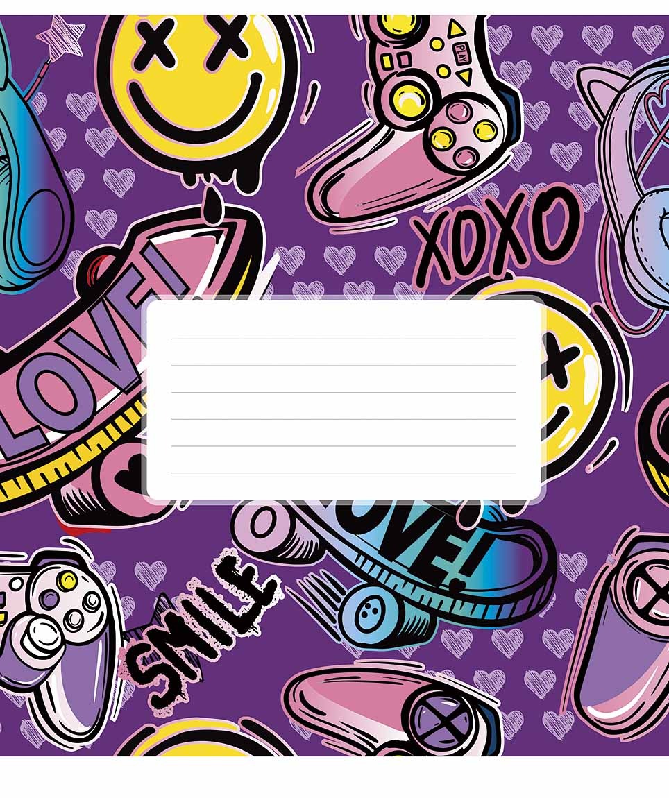 Student's notebook "Star" 24 sheets # /3523K/ "Smile" select UV varnish (girl) (25/200)