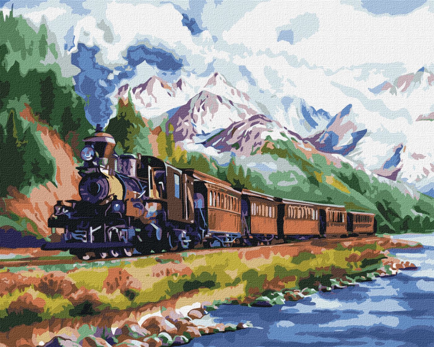 Picture by numbers "Ideyka" /KHO2510/ "Train home" 40*50 cm