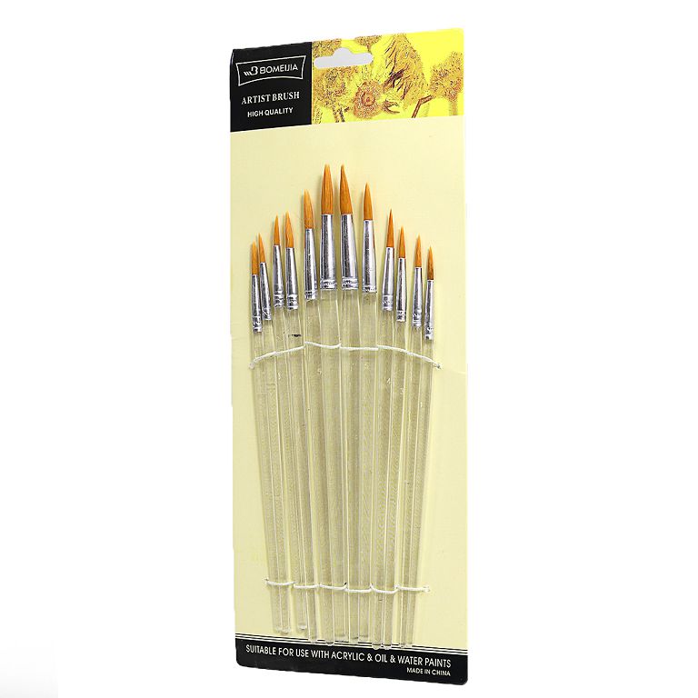 Set of brushes "JO" nylon /K1356/ 12 pcs, round (1/12/144)