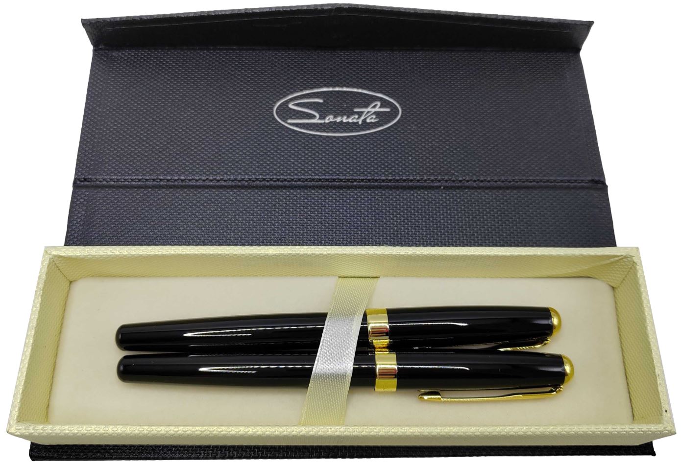Gift pen 2 pcs. "Sonata" /BR-388-2/ ball + roller Black/Gold.