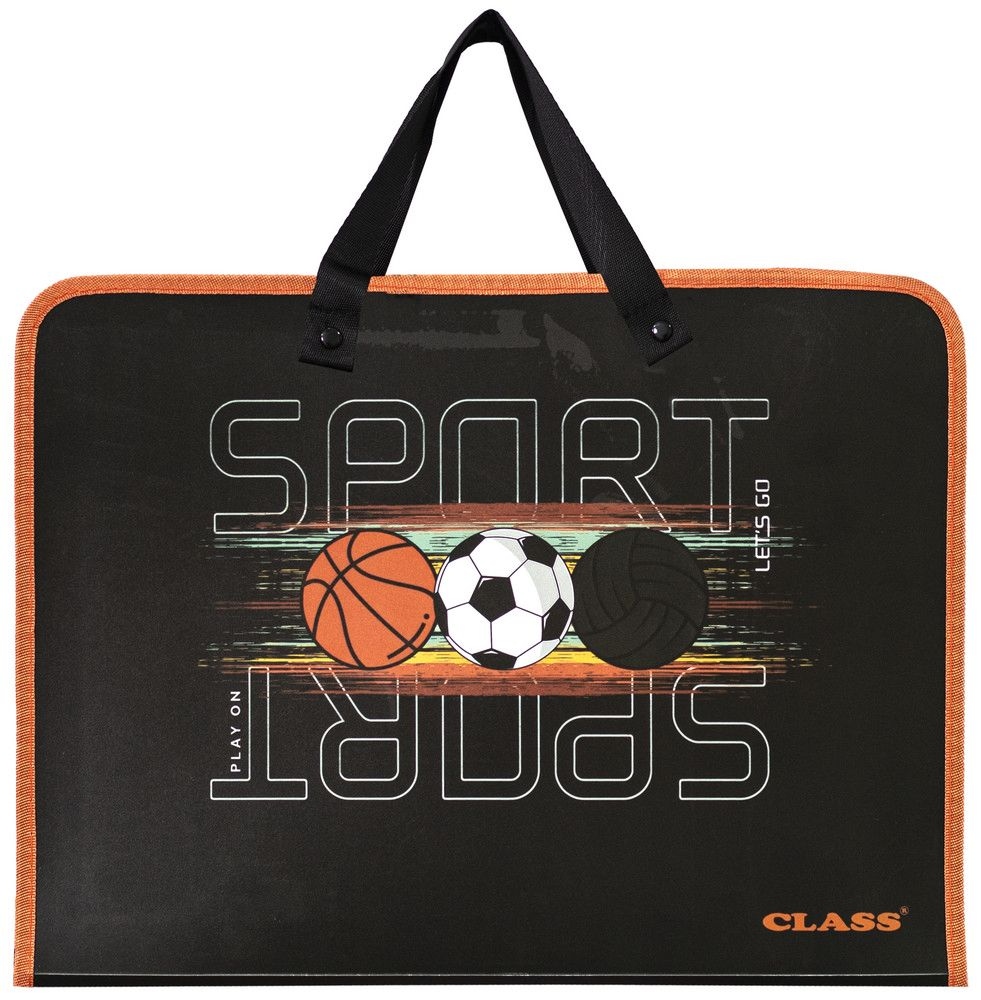 Folder with handles 35*25.5*4.5cm "CLASS" /5632-25C/ "SPORT" 600 micron PP (1/60)