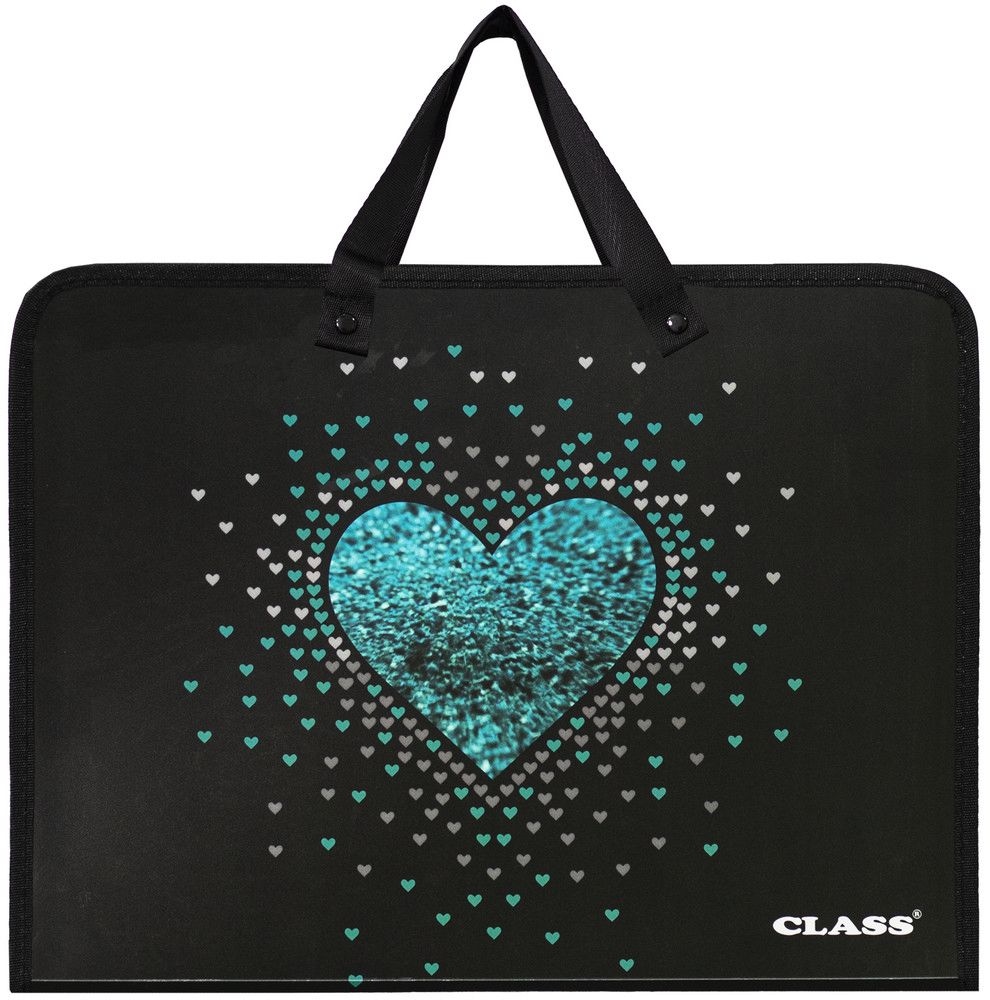 Folder with handles 35*25.5*4.5cm "CLASS" /5635-25C/ "HEART" 600 micron PP (1/60)