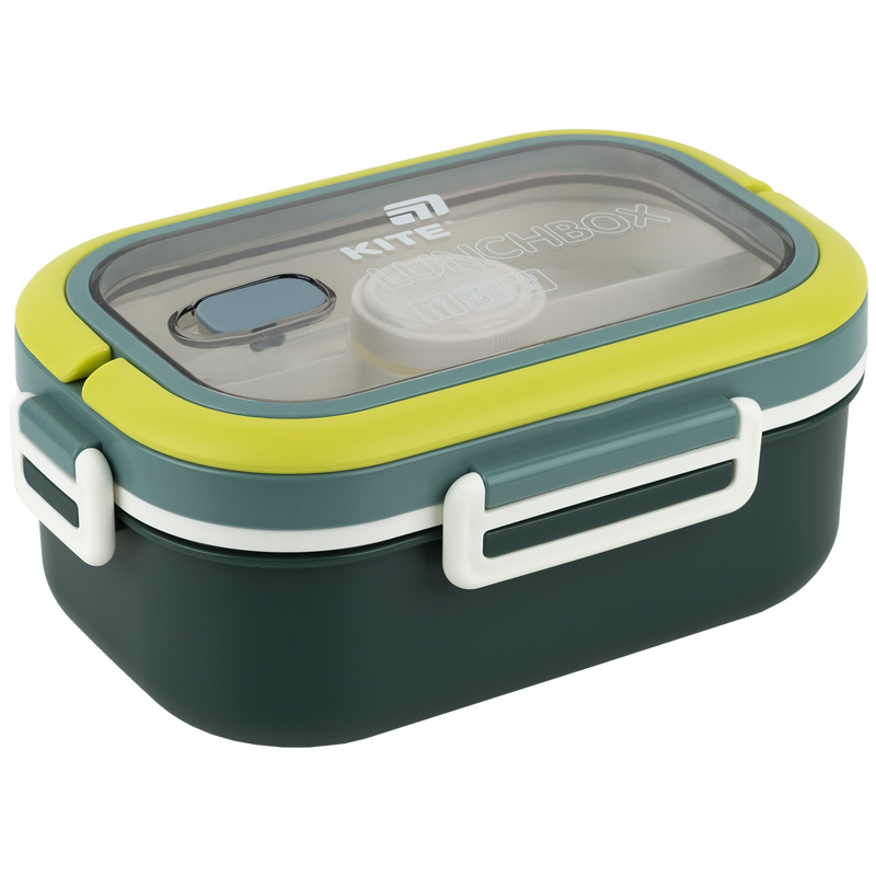 Lunch box with divider "Kite" /K25-1182-3/ 1100 ml, green (1/24)