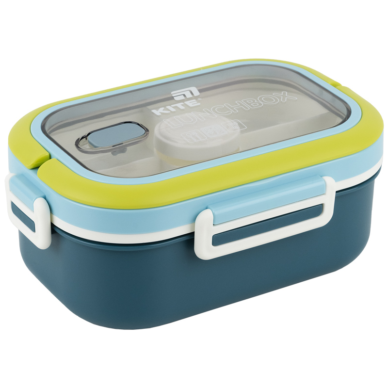 Lunch box with divider "Kite" /K25-1182-2/ 1100 ml, blue (1/24)