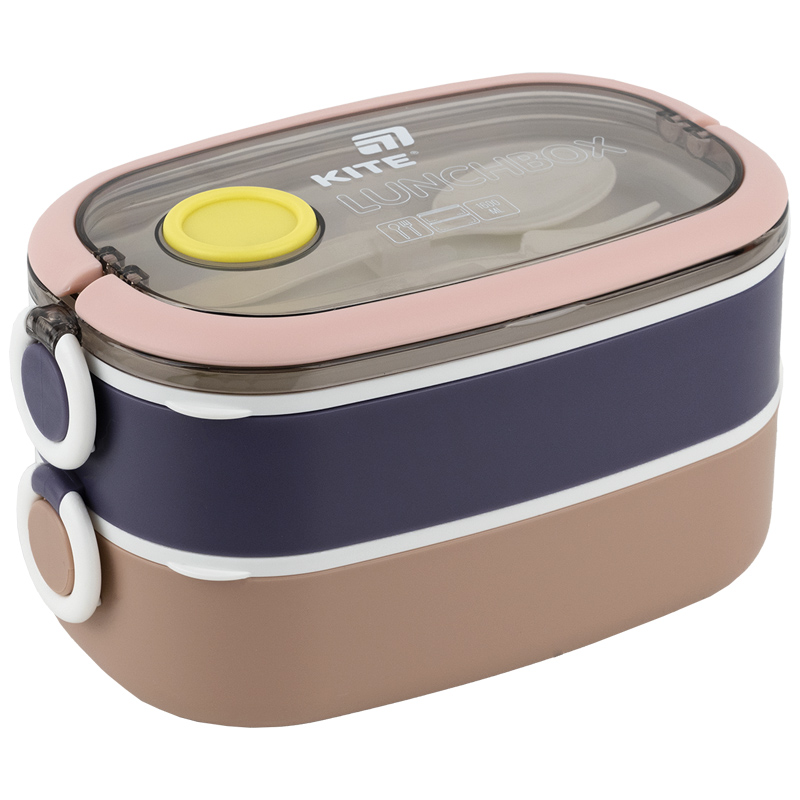Lunch box double with filling "Kite" /K25-1181-1/ 1600 ml, beige (1/24)