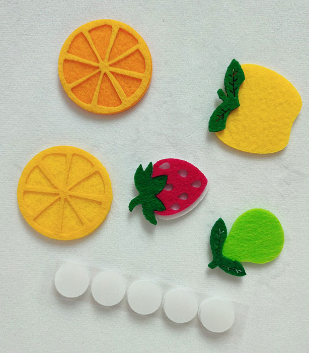 Blank "Diamond handles" /120834/ with Velcro "Fruits", 5 pcs in a pack.