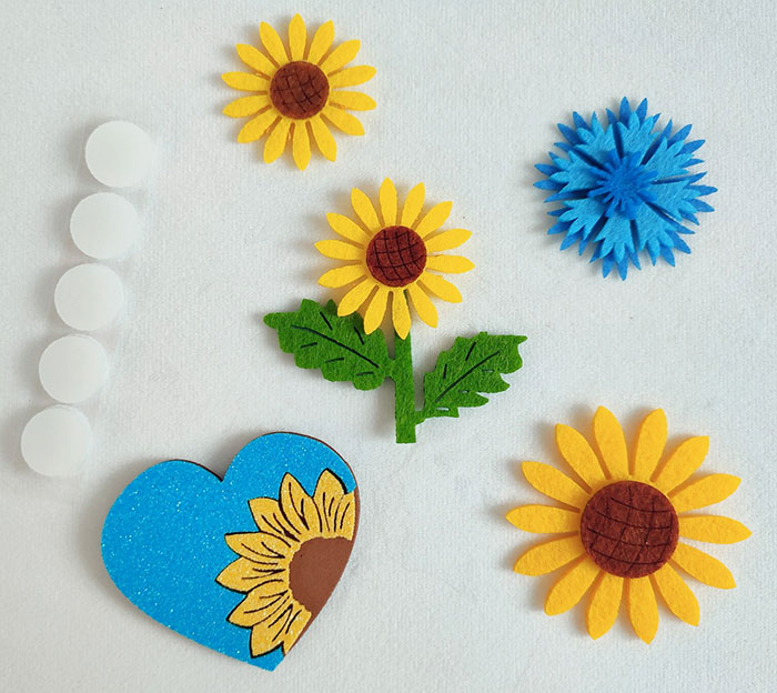 Blank "Diamond pens" /120836/ with Velcro "Flowers of Ukraine", 5 pcs in a pack.