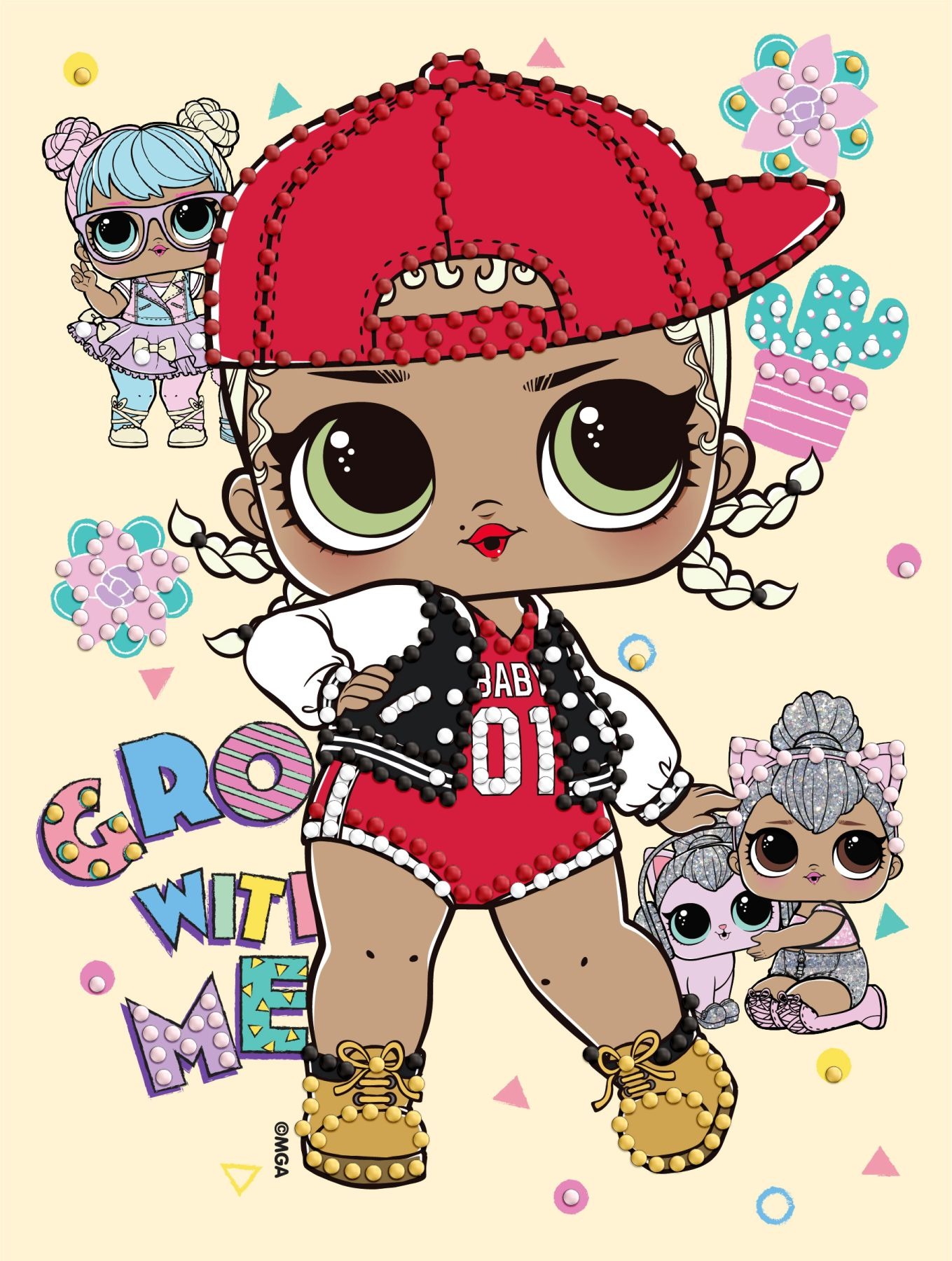 Diamond mosaic "Ideyka" /AML1196/ "LOL Surprise! SWAG" 15*20cm on cardboard