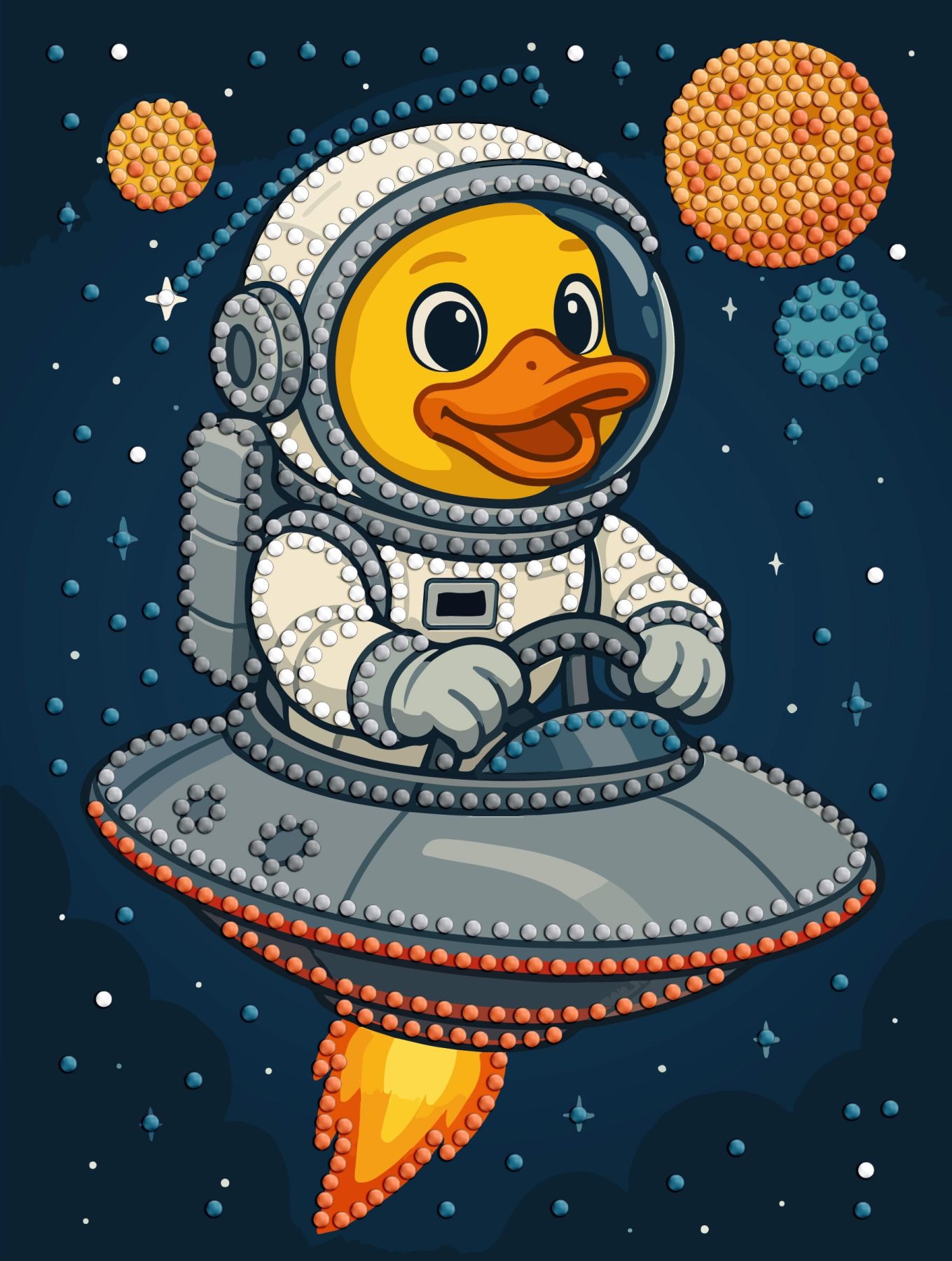 Diamond mosaic "Ideyka" /AMV1202/ "Duck in space" 15*20cm on cardboard