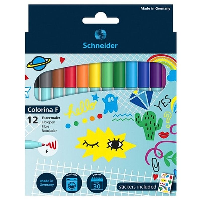 Felt-tip pens 12 col. "SCHNEIDER" /S193091/ COLORINA F (line 1 mm) (1/10)