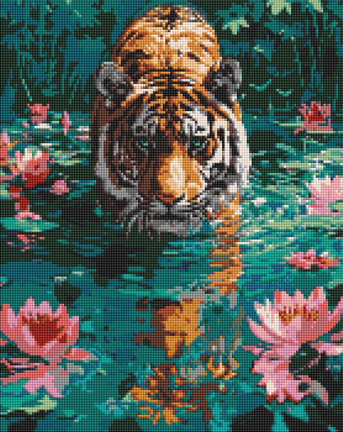 Diamond mosaic "Ideyka" /AMO8045/ "Tiger on the hunt" 40x50cm
