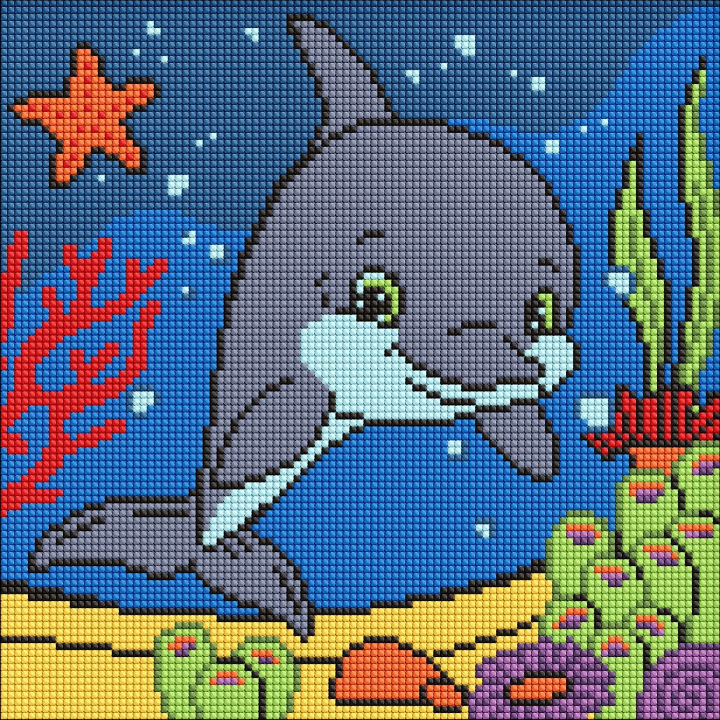 Diamond mosaic "Ideyka" /AMO8111/ "Good dolphin" 30x30cm