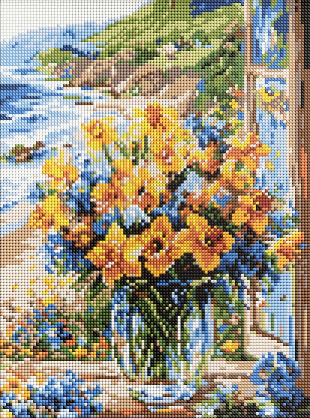 Diamond mosaic "Ideyka" /AMO8153/ "Flower Coast" 30x40cm