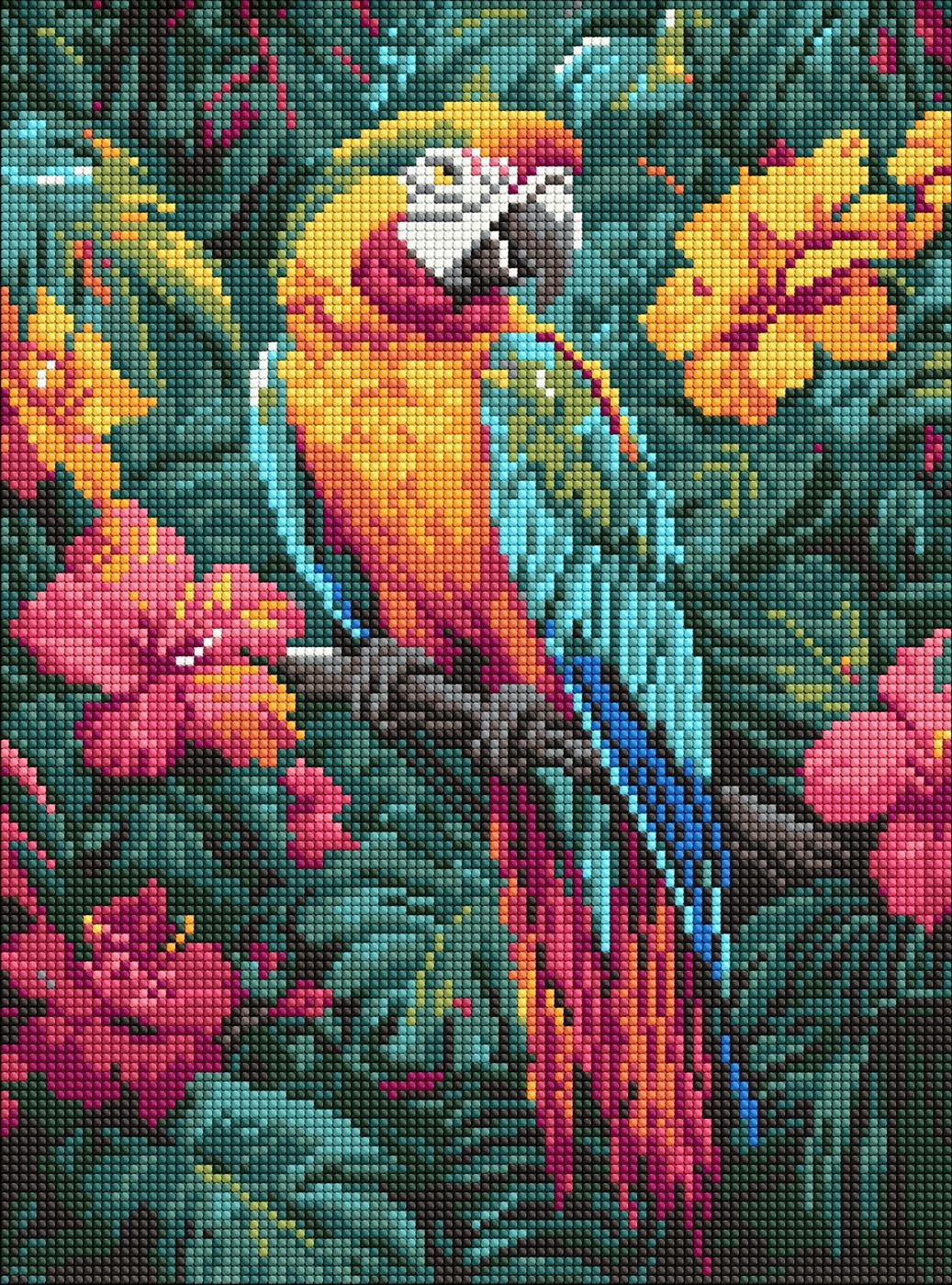 Diamond mosaic "Ideyka" /AMO8163/ "Tropical bird" 30x40cm