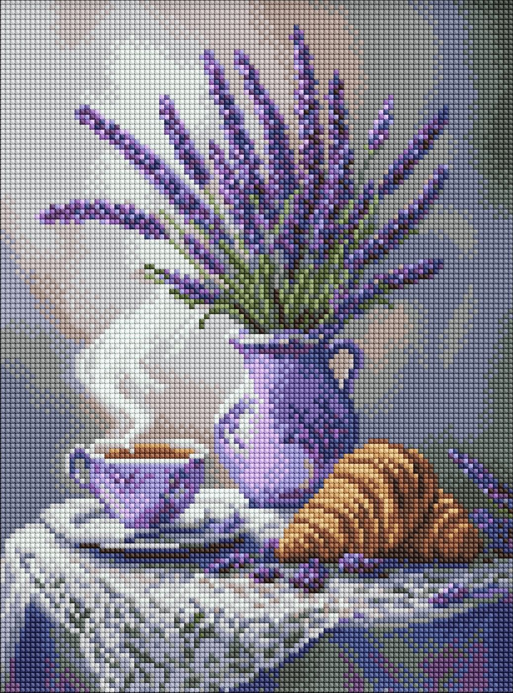Diamond mosaic "Ideyka" /AMO8208/ "Lavender still life" 30x40cm