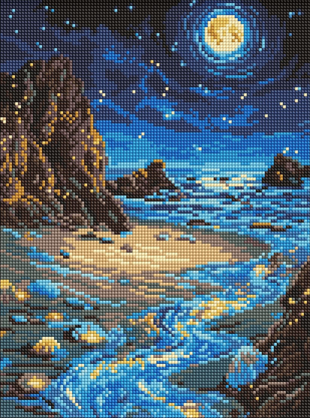 Diamond mosaic "Ideyka" /AMO8234/ "Shining shore" 30x40cm