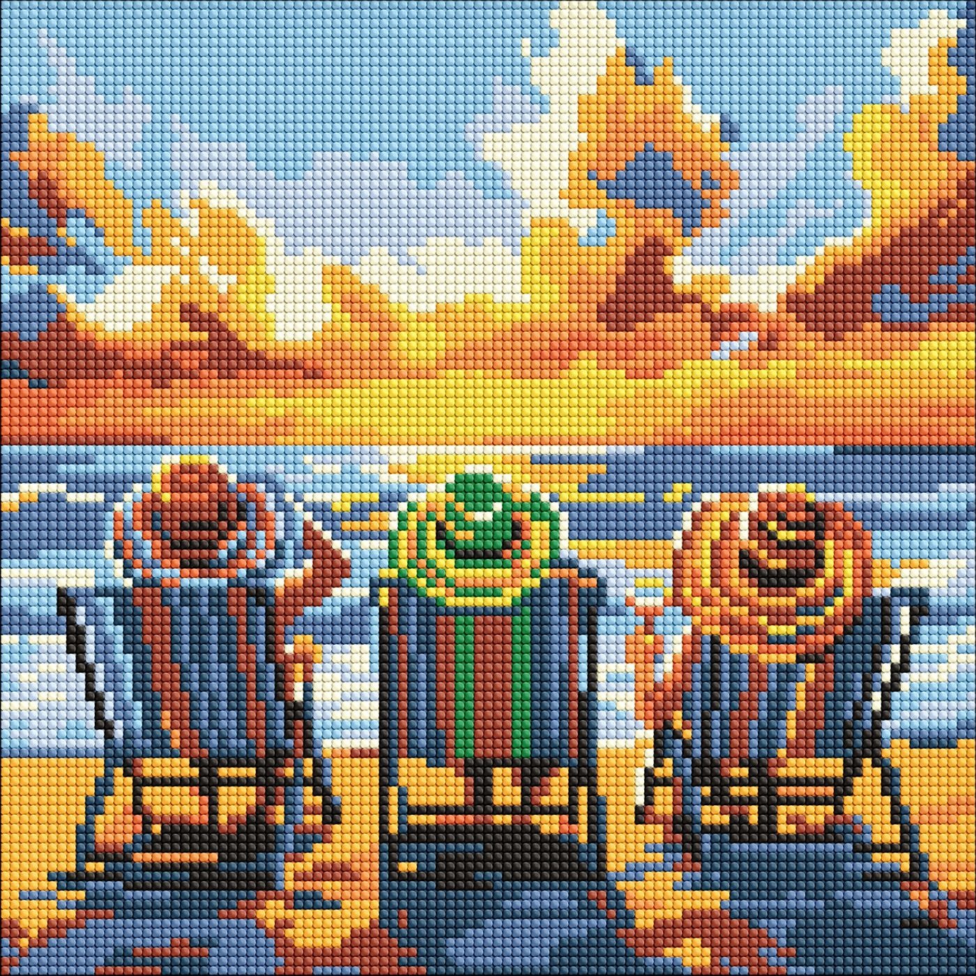 Diamond mosaic "Ideyka" /AMO8260/ "Vacation with girlfriends" 30x30cm