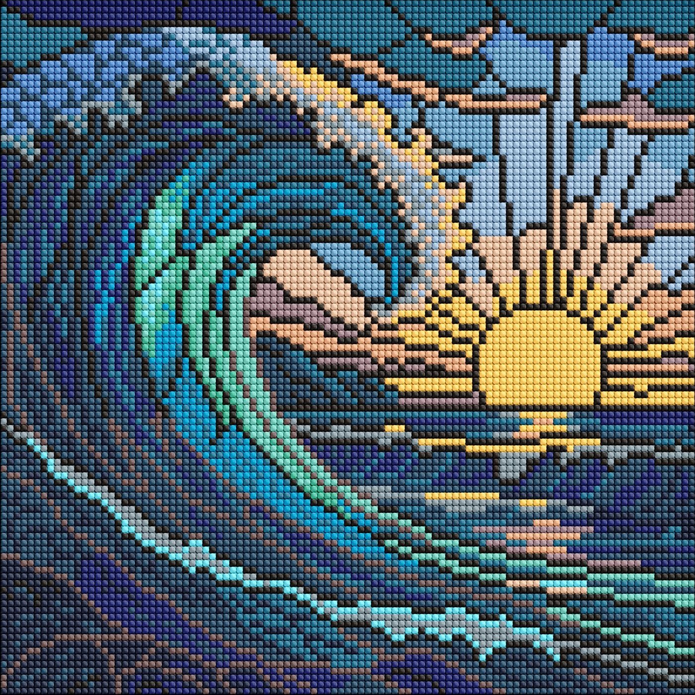 Diamond mosaic "Ideyka" /AMO8320/ "Stained glass. Wave" 30x30cm