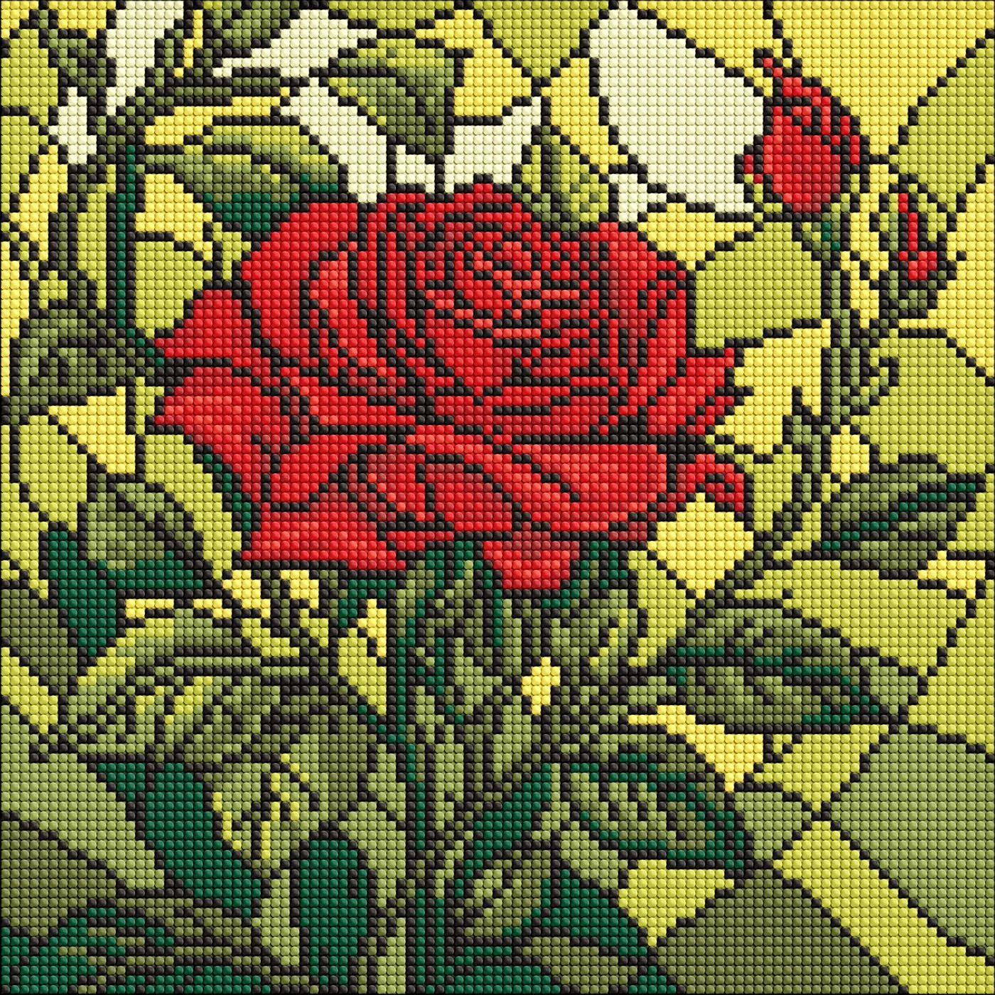 Diamond mosaic "Ideyka" /AMO8321/ "Stained glass. Rose" 30x30cm
