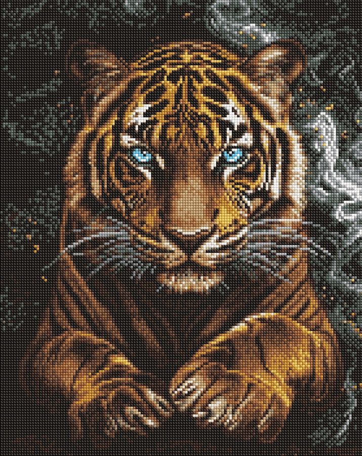 Diamond mosaic "Ideyka" /AMO8348/ "Wild tiger" 40x50cm