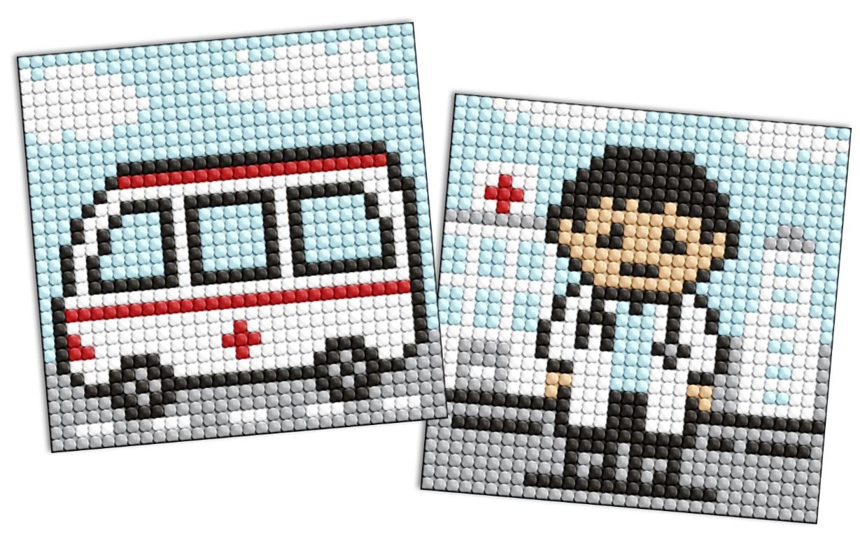 Set for creativity with rhinestones (sticker) "Ideyka" /AMS1100/ "Professions. Doctor" 9x9cm