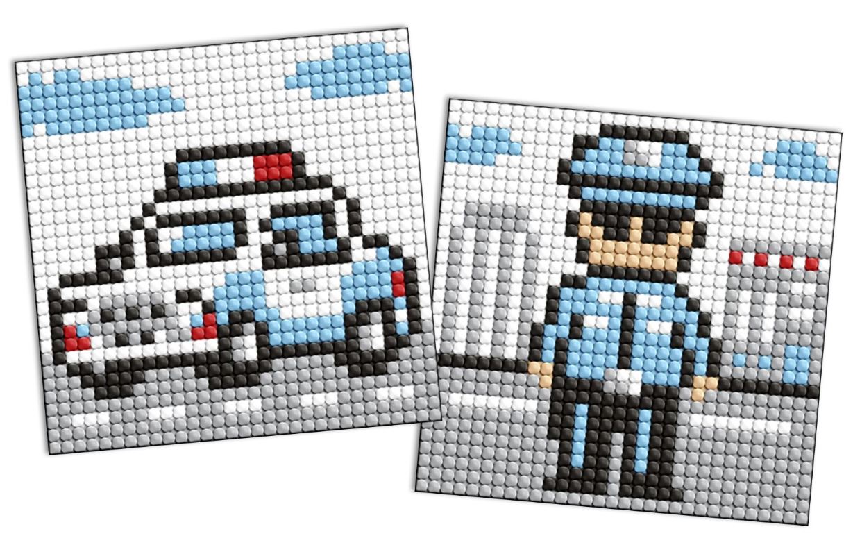 Set for creativity with rhinestones (sticker) "Ideyka" /AMS1102/ "Professions. Police" 9x9cm