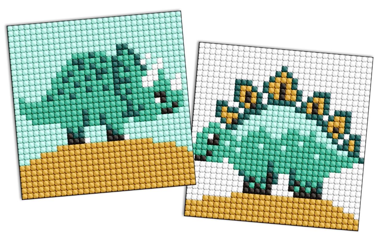 Set for creativity with rhinestones (sticker) "Ideyka" /AMS1134/ "Jurassic period. Dinosaur 3" 9x9cm