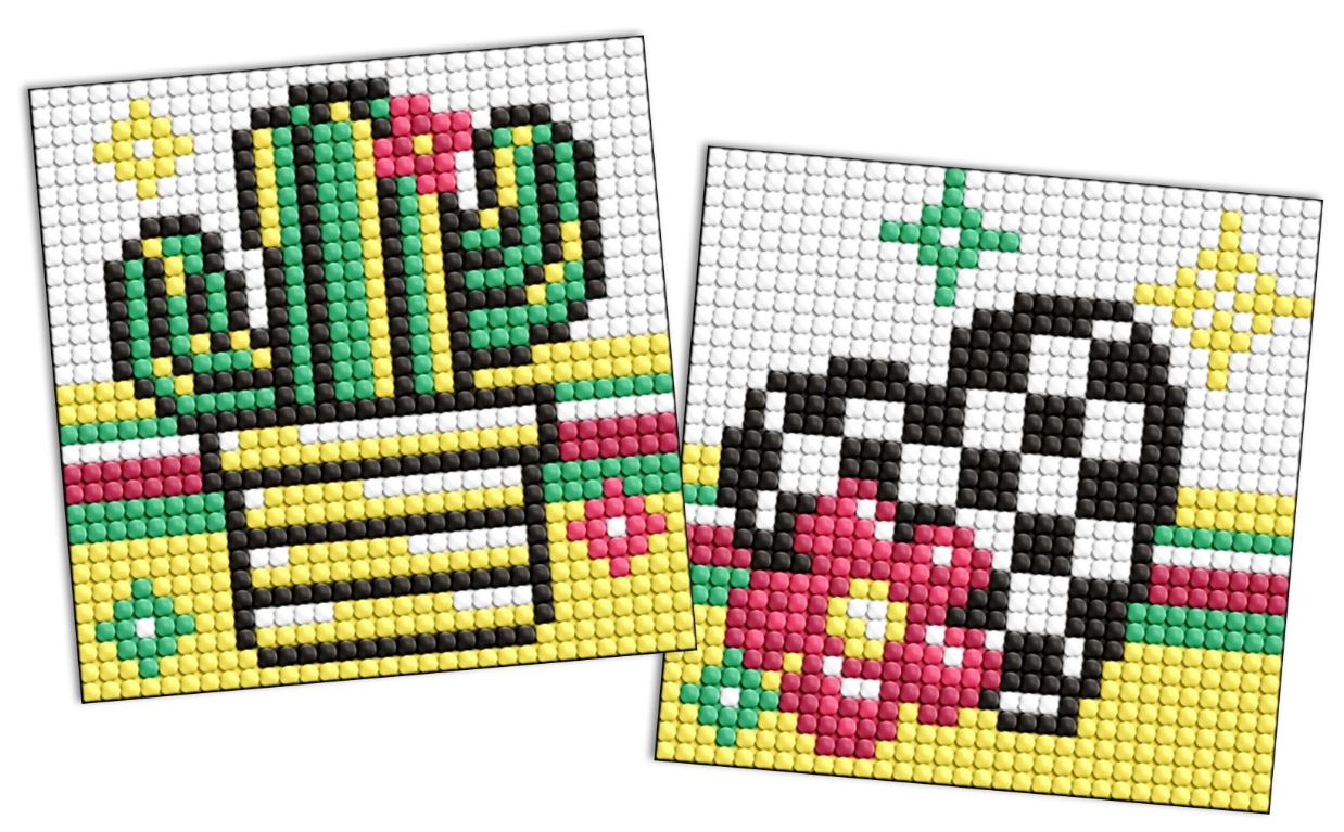 Set for creativity with rhinestones (sticker) "Ideyka" /AMS1176/ "Flower and cactus" 9x9cm