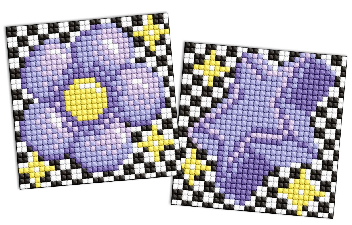 Set for creativity with rhinestones (sticker) "Ideyka" /AMS1180/ "Purple flower and star" 9x9cm