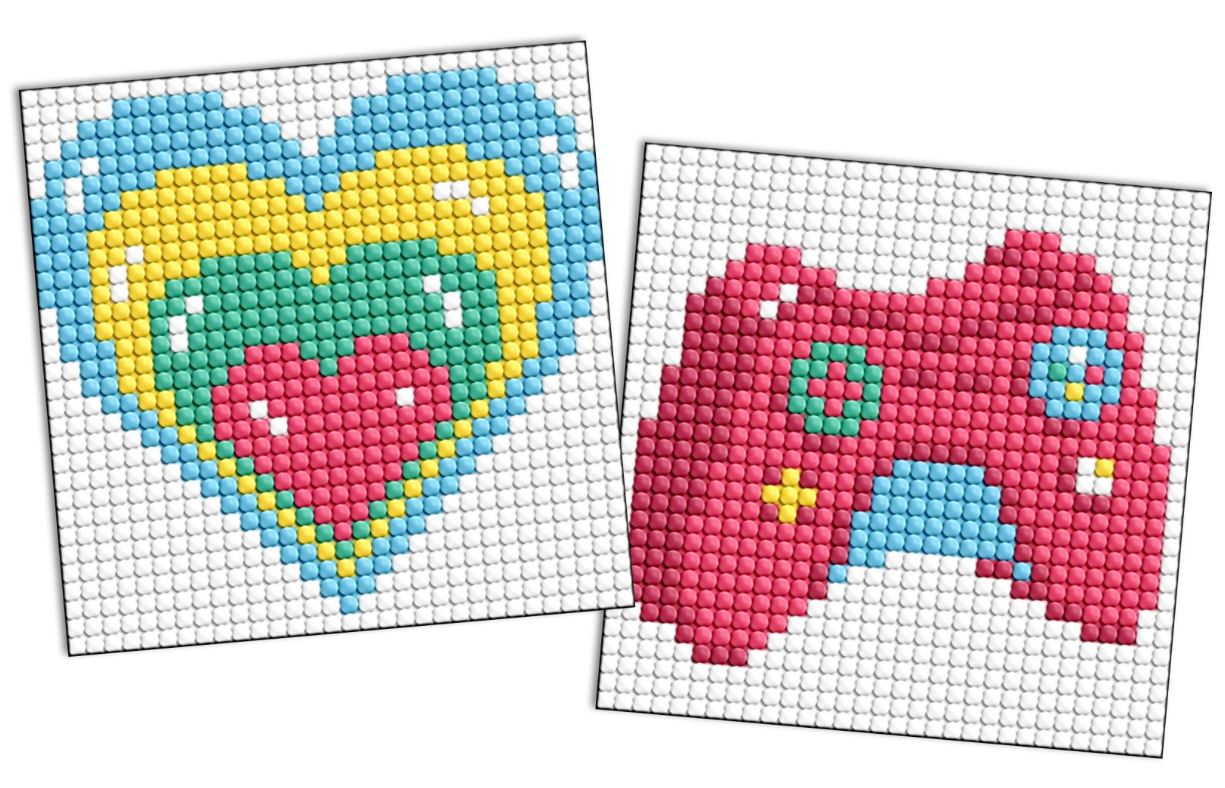 Set for creativity with rhinestones (sticker) "Ideyka" /AMS1192/ "Heart and Joystick" 9x9cm
