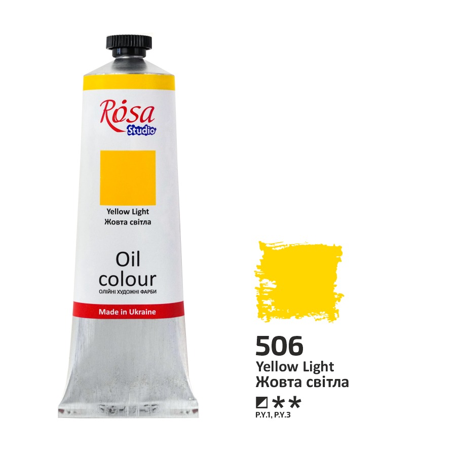 Oil paint "ROSA Studio" /506/ Light yellow, 100ml (1/3)