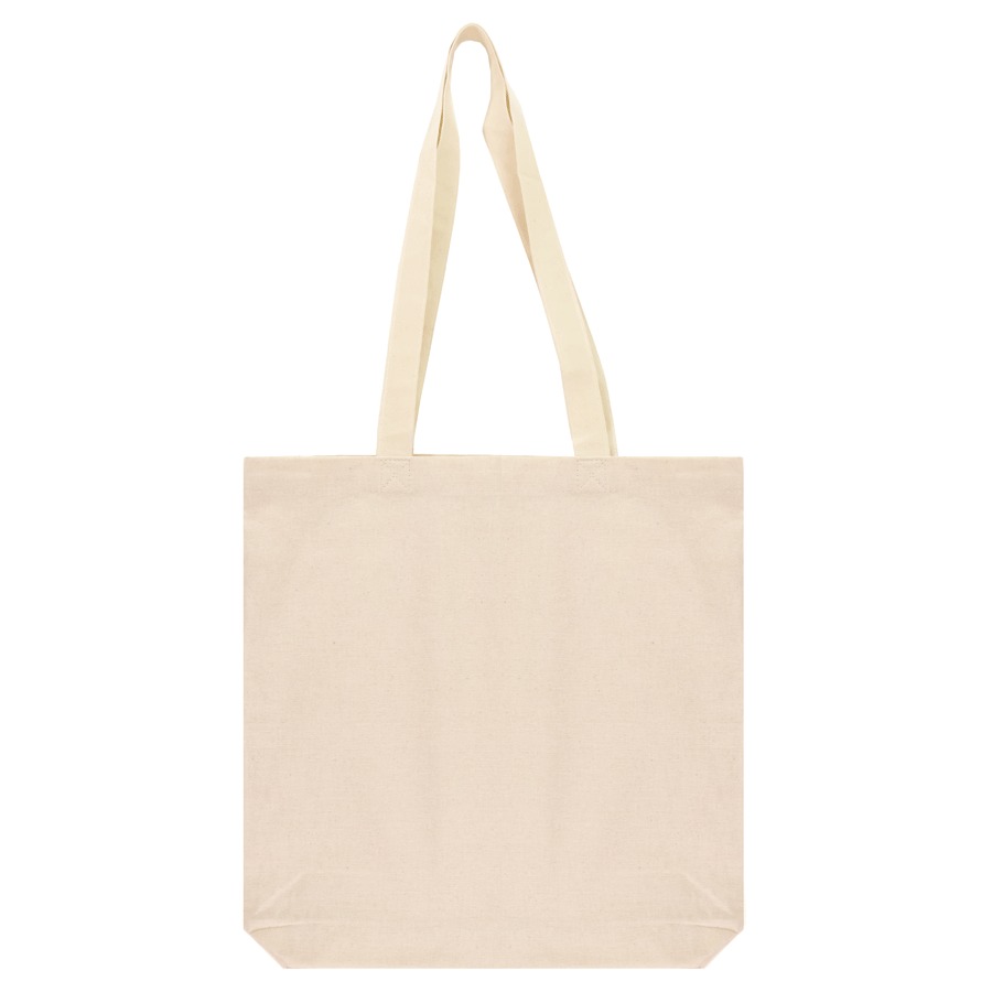 Shopping bag 38*35*7cm "ROSA Talent" /749/ unbleached cotton, handle 70cm, with bottom, 220 g/m2