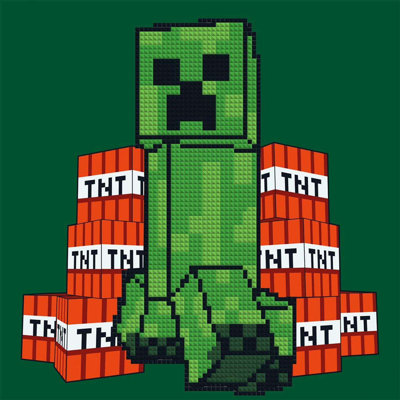 Картина за номерами "SANTI" /954930/ "Minecraft. Кріпер та вибухівка", 25*25см, з алмазною мозаїкою