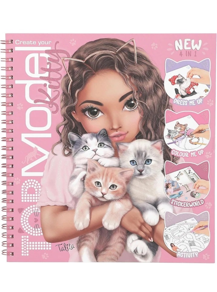 Set for creativity 24*20.5 cm/46 sheets. /2560-2/ "Top Model cat" + stickers 5 sheets. (1/12)