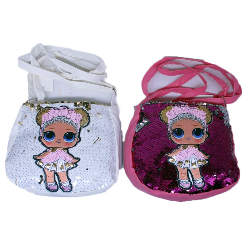Сумочка /516/ шкір/зам  дитяч. "Кукла" з пайєтками на блиск 18*15,5см6кол.  (1/12/120)