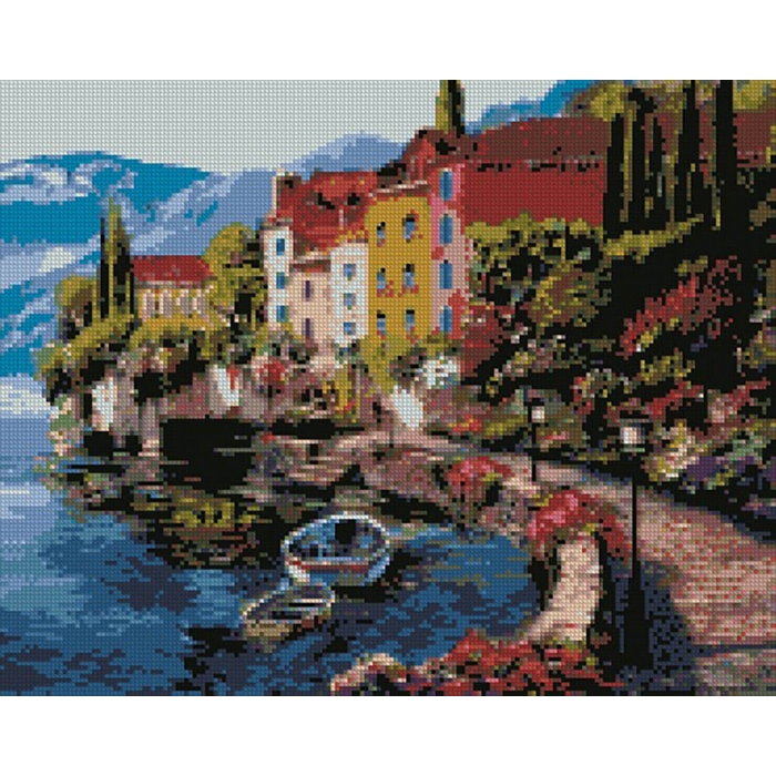 Diamond mosaic "Ideyka" /AMO7025/ "Morning on the shore of the lake" 40x50cm