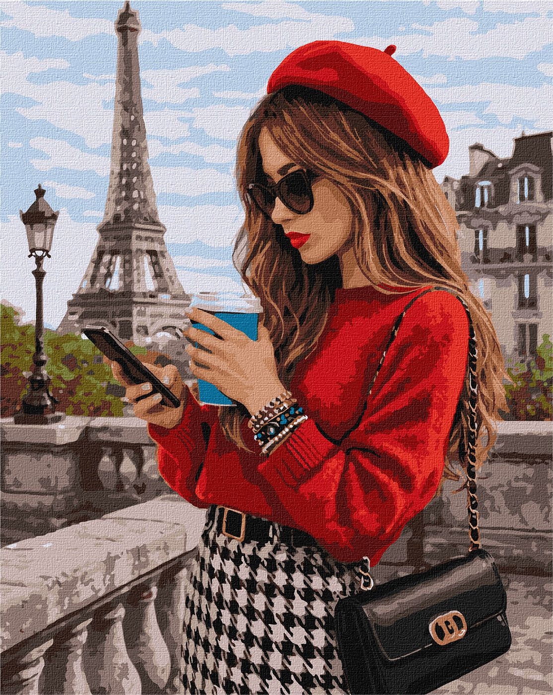 Painting by numbers "Ideyka" /KHO8763/ "Girl in Paris" 40*50cm