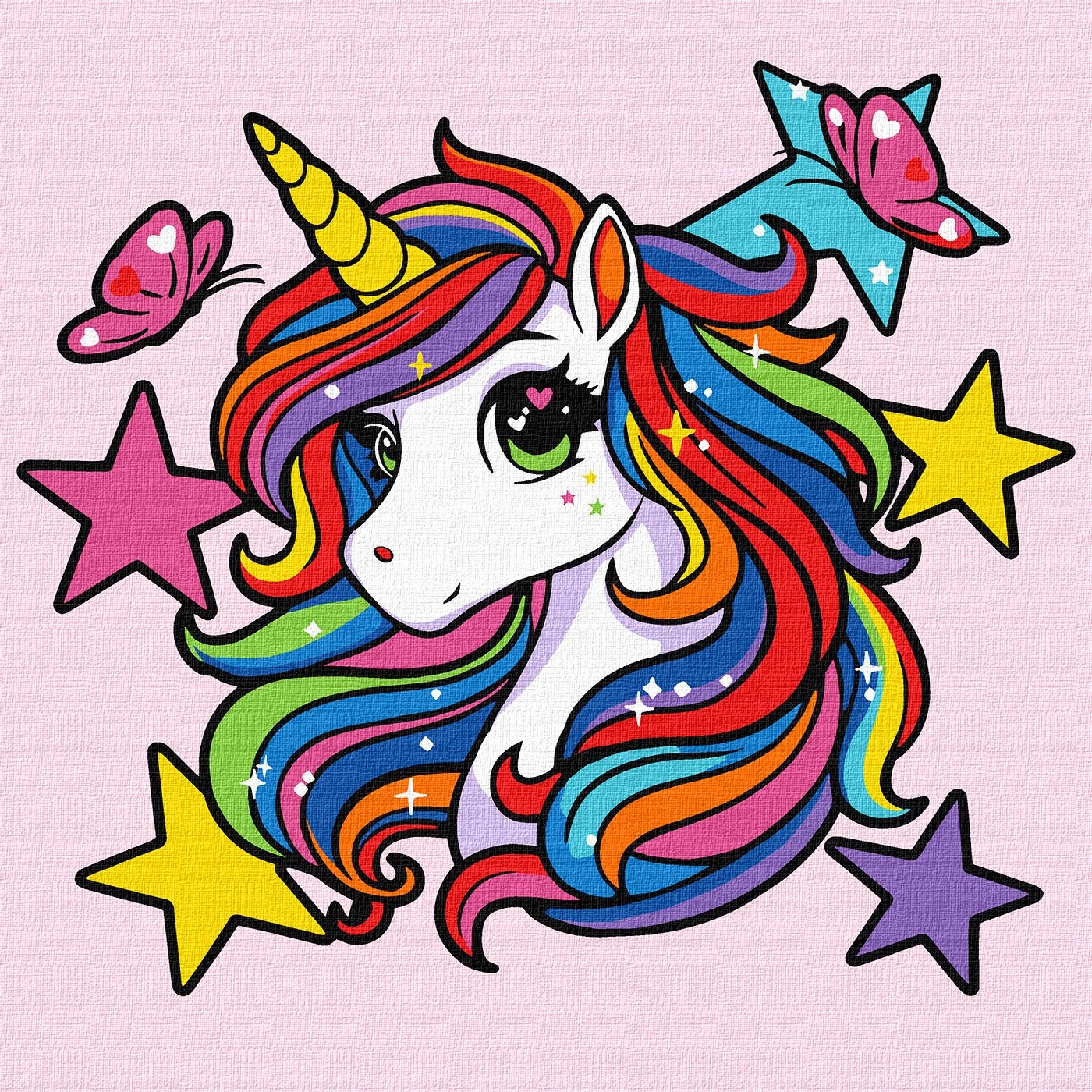 Painting by numbers "Ideyka" /KHO1353/ "Bright unicorn" 25*25cm