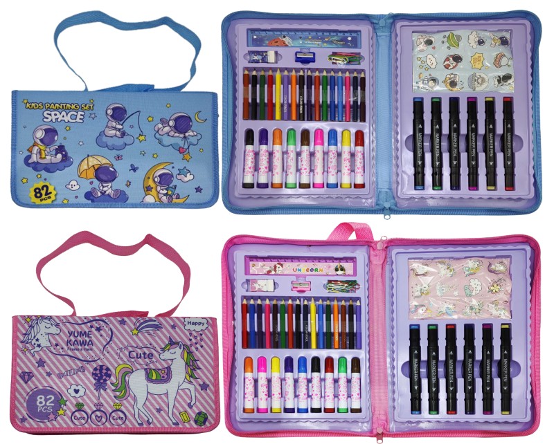 Set for creativity /82-UN/ 82 items "Unicorn, cosmonaut" in a bag 34*21.5cm (1/18)
