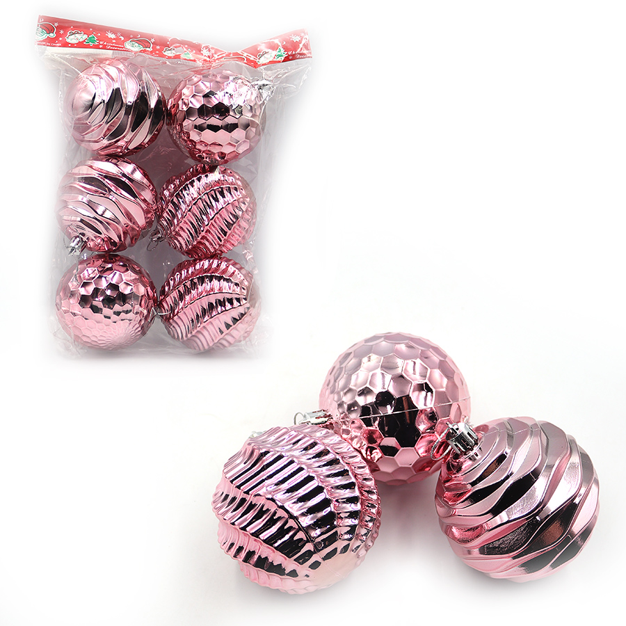 Set of Christmas balls "JO" /DSCN1340-8/ "Marshmallow" 8cm, 6 pcs. (1/64)