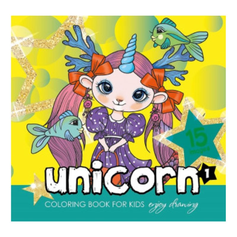 Coloring page 200x200 mm/8 sheets. "ASH" 2 staples, 100g/m2 dis. 22366 Unicorn (20)