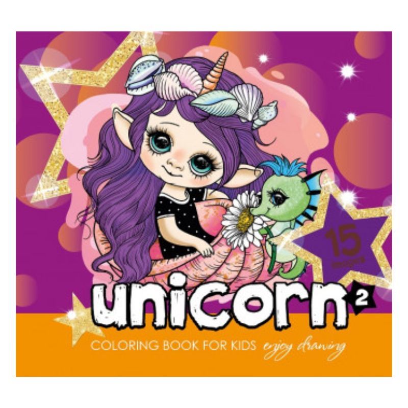 Coloring page 200x200 mm/8 sheets. "ASH" 2 staples, 100g/m2 dis. 22367 Unicorn (20)