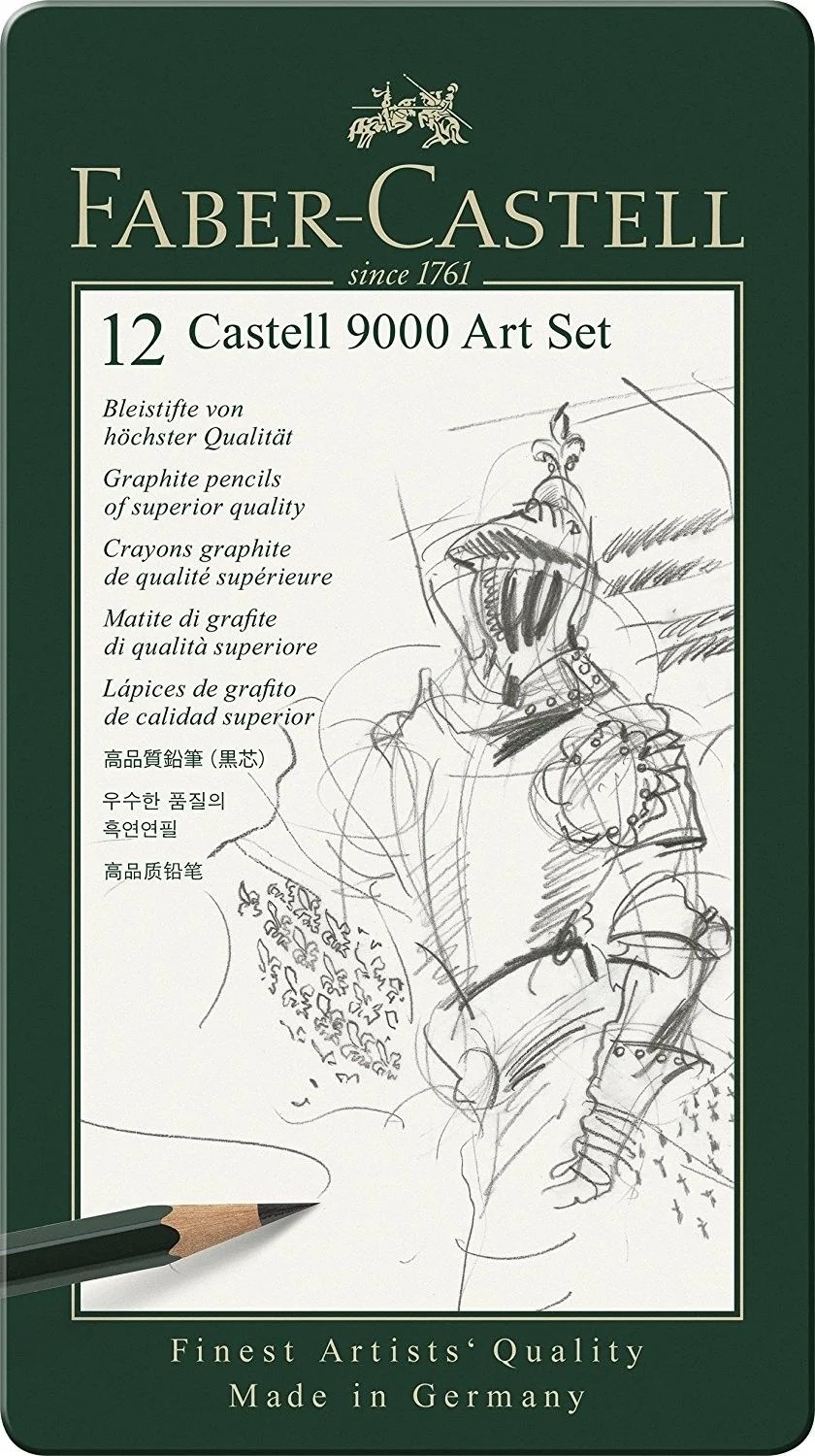 Набір графітних олівців "Faber-Castell" /119065/ 12 шт. 2Н-8В у металевій коробці (1/5)