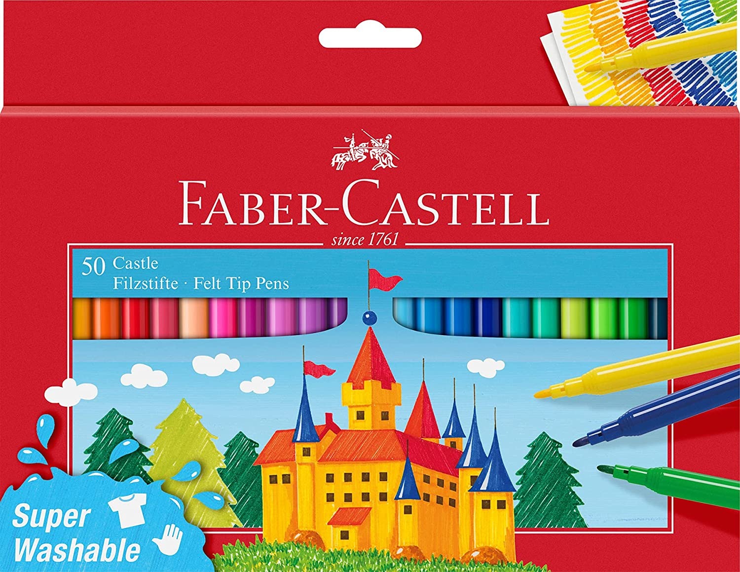 Фломастери "Faber-Castell" 50 кол. /554204/ FELT TIP "ЗАМОК" у карт.упаковці (1/6)