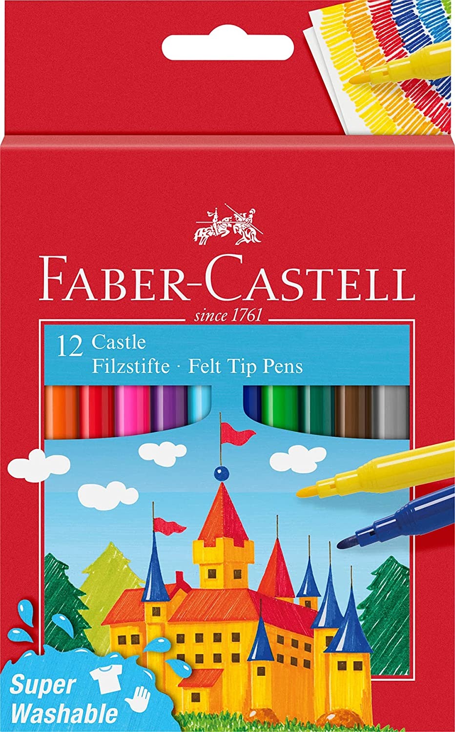 Felt-tip pens "Faber-Castell" 12 pcs. /554201/ FELT TIP "LOCK" in cardboard packaging (1/10)