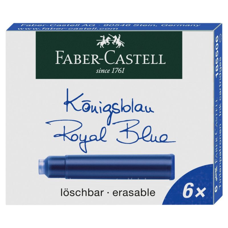 Rod cartridge for ink pens "Faber-Castell" /185506/ blue, 6 pcs in a pack. (1/10)